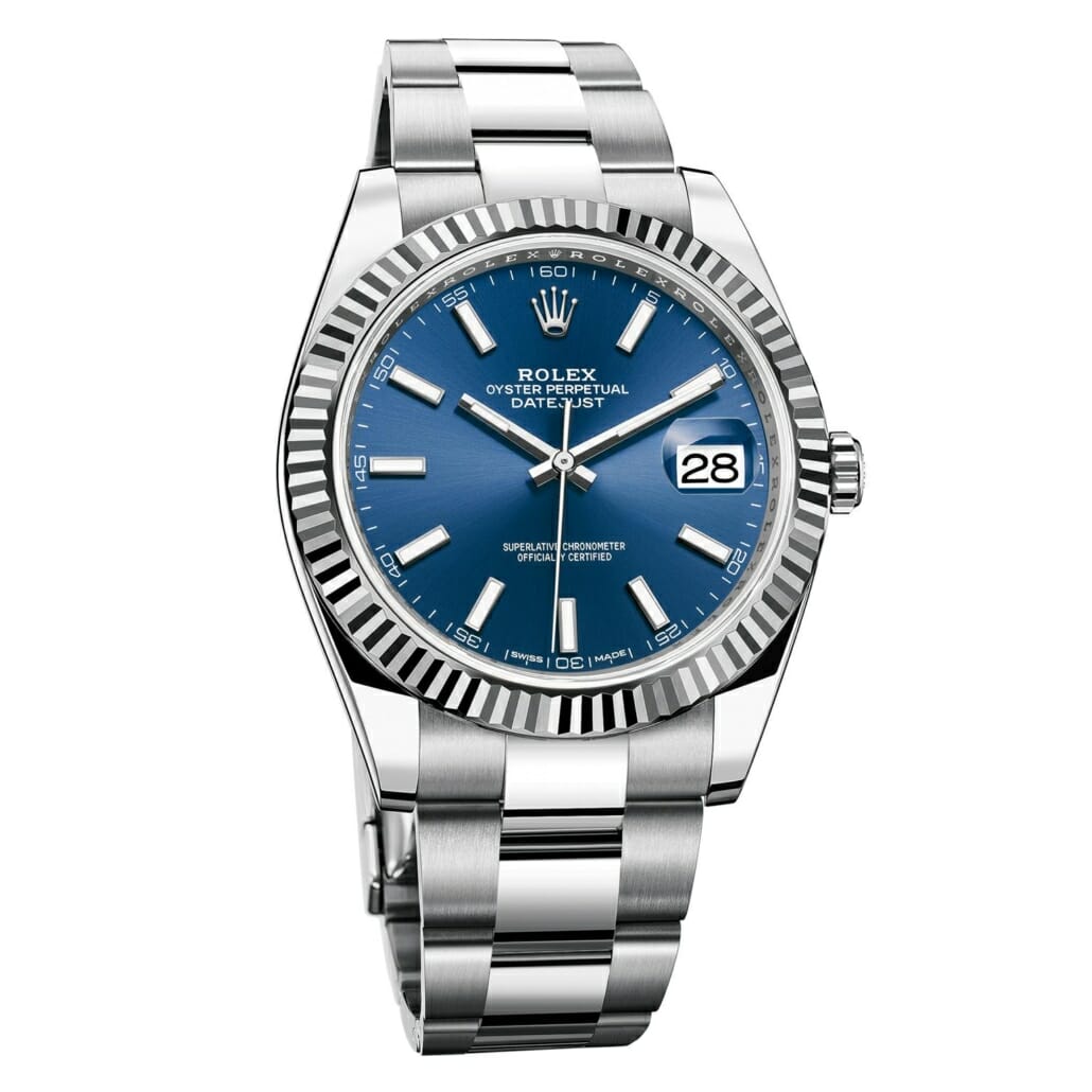 Rolex Datejust with a blue dial
