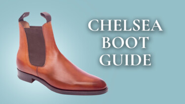 A tan Chelsea boot with darker brown elastic side panels