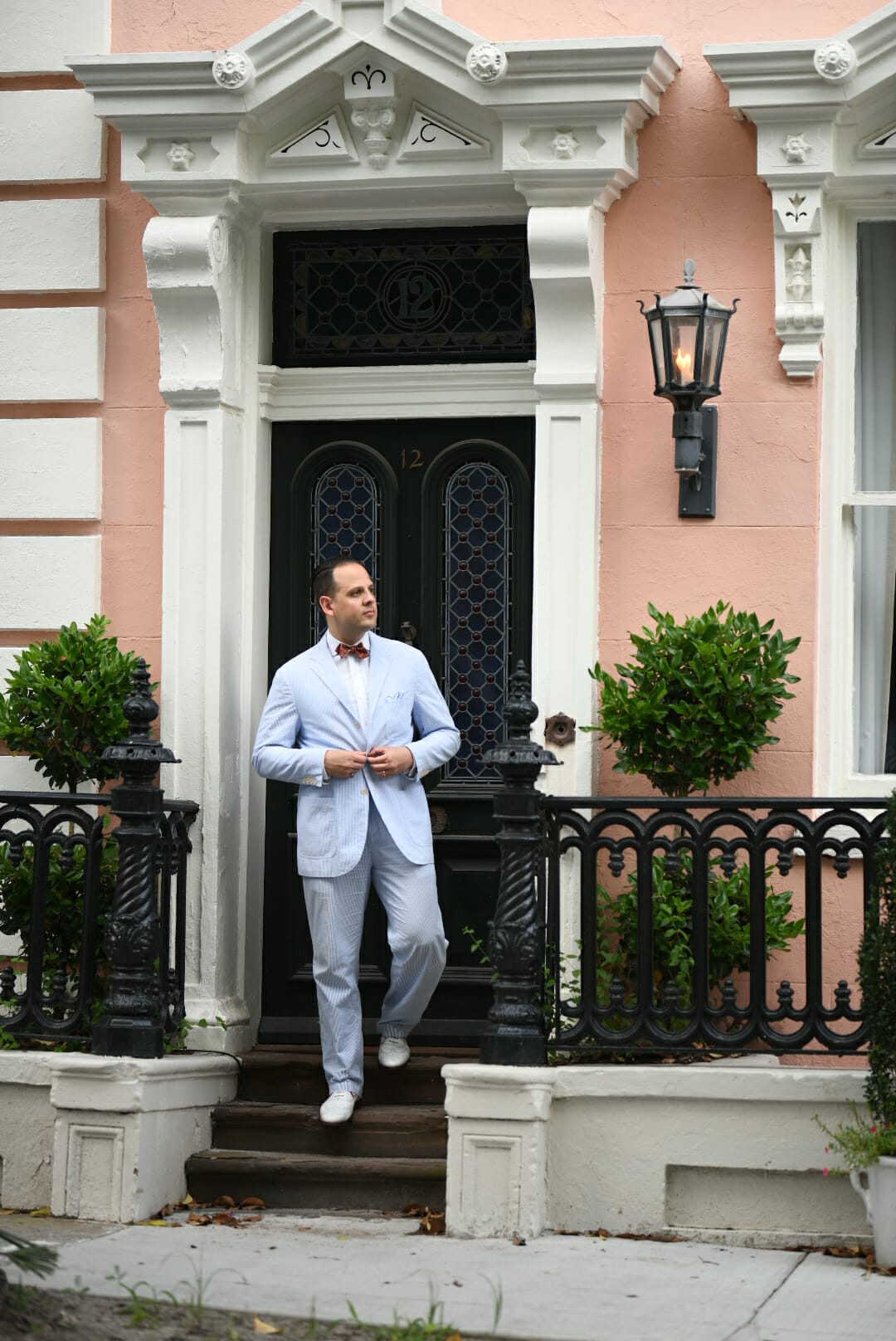 Sven Raphael Schneider, in a seersucker suit and white brogues, knows that style knows no age