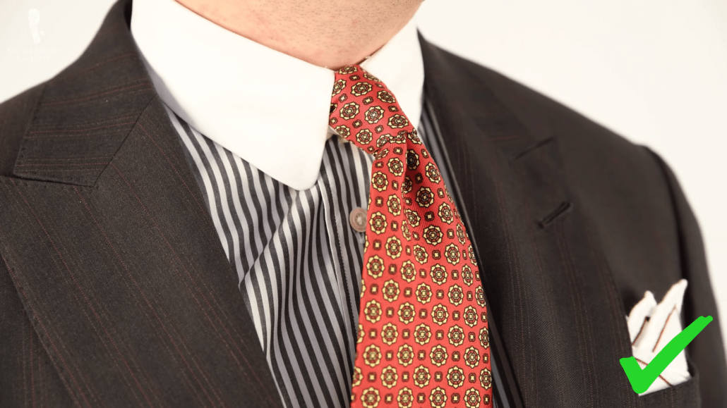 A silk tie in Full Windsor knot