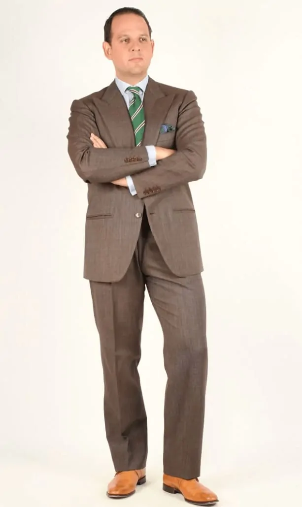 Charcoal Brown Business Suit with a more subtle shade of shoes