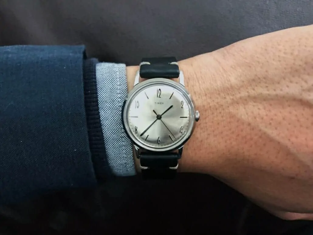 Look at it as an accessory or luxury good, that may depreciate over time, but has the potential for appreciation like  this Timex Marlin Watch Reissue. [Image Credit: tkvco.com]