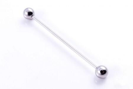 Collar Bar with Ball End in Silver