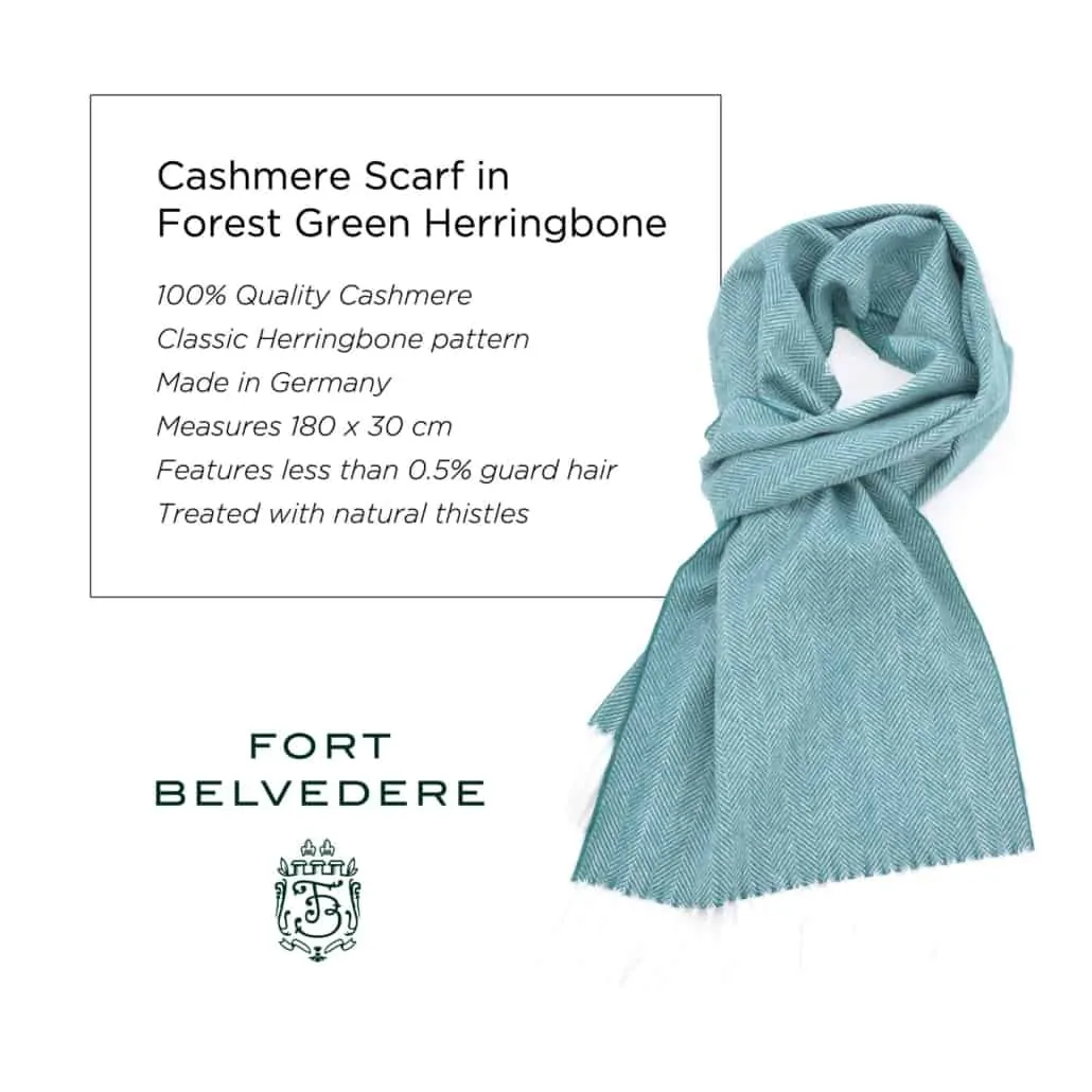 Fort Belvedere Cashmere Scarf in Forest Green