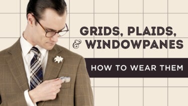 Cover showing Preston in a medium brown windowpane jacket, off-white shirt, tartan tie, and Fort Belvedere accessories: Edelweiss Boutonniere and Light Brown Linen Pocket Square with Blue Handrolled X Stitch