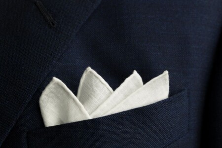White Initial Pocket Square - Hand-Embroidered in Italy