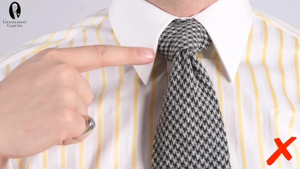 Knot Too Large for Collar with Houndstooth Tie