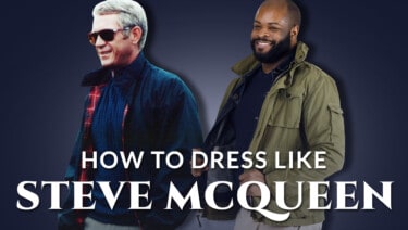 Cover showing a photo of Kyle in an outfit inspired by Steve McQueen with the latter in the background