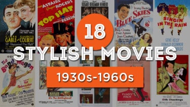 Cover showing posters of 1930s-1960s movies in the background