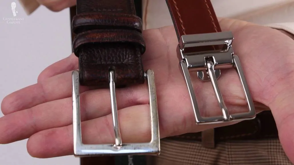 Our buckles are heavily painted so they don't tarnish or show wear over time.