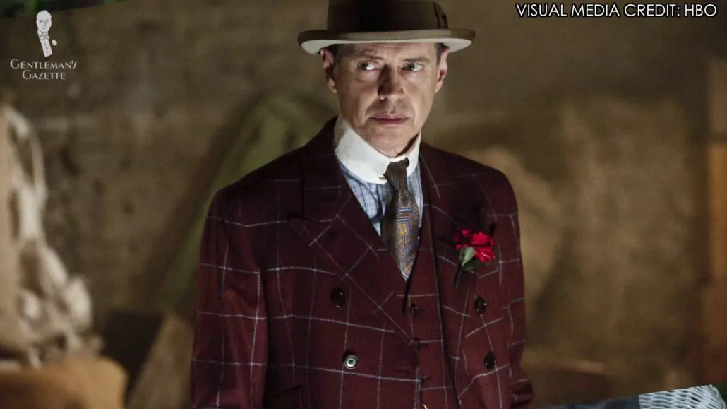 Nucky Thompson in a red jacket