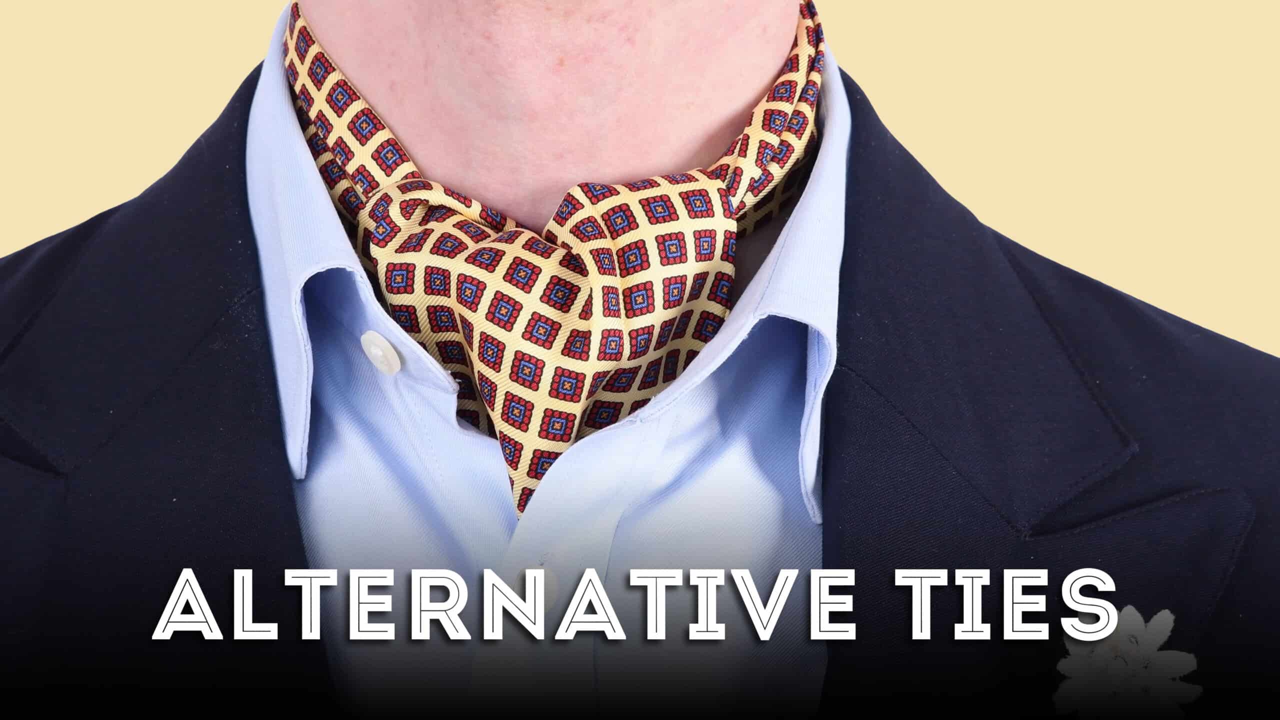 Tie Neck tie with Handkerchief Orange White & Black 