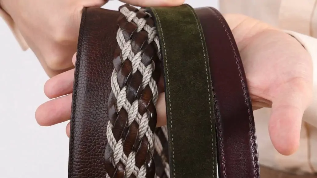 Belts with varying textures