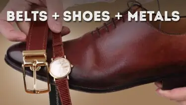 Cover showing a brown wholecut Oxford shoe matched with a leather belt and watch in the same brown shade