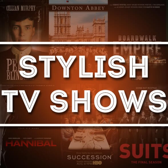 Cover showing stylish TV show posters in the background