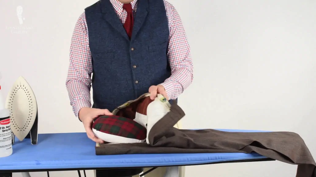 Using pieces of equipment like a tailor's ham can aid in trickier areas like curves, pleats, etc.