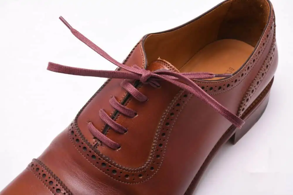 Burgundy Shoelaces Flat Waxed Cotton - Luxury Dress Shoe Laces