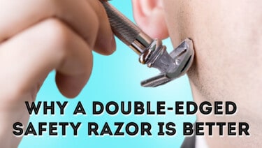 Cover showing a double-edged safety razor up close