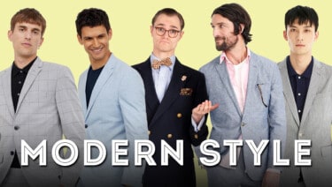 Cover showing Preston flanked by four gentlemen in their respective modern style outfits