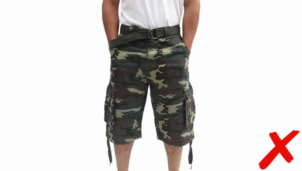 Although practical for camping and wilderness activities, cargo shorts should not be worn outside of that setting because they simply look hideous.