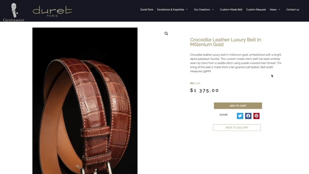 You can get a bespoke belt from Duret Paris for $1,400, considerably less expensive than Hermes