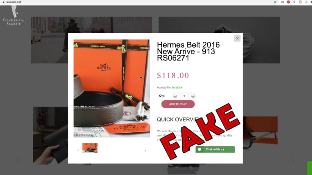 Only buy from an authorized Hermes dealer!