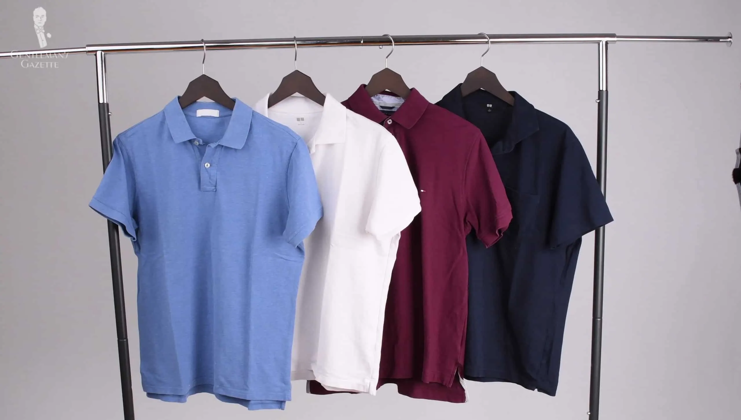 For polo shirts, go for solid neutral colors.
