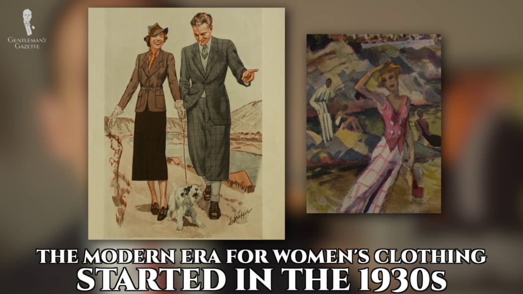 The modern era for women's clothing also started in the '30s