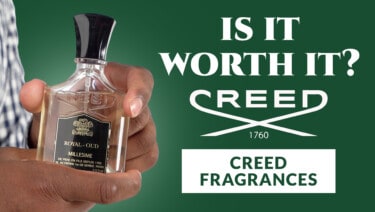 Cover showing Kyle's hands holding a Creed Royal-Oud perfume bottle