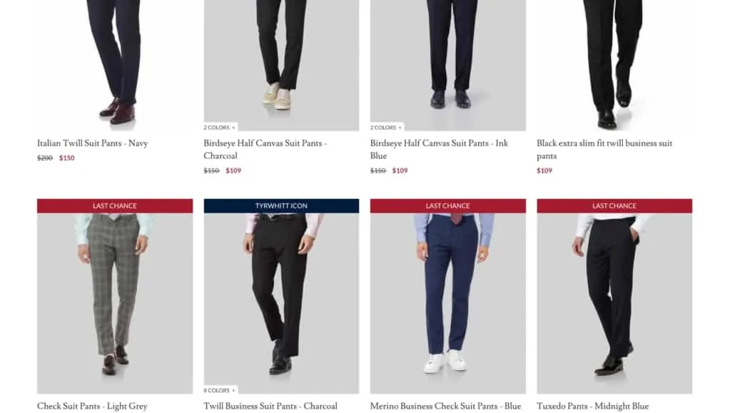 Most of the commenters are not in favor of the trousers from Charles Tyrwhitt.