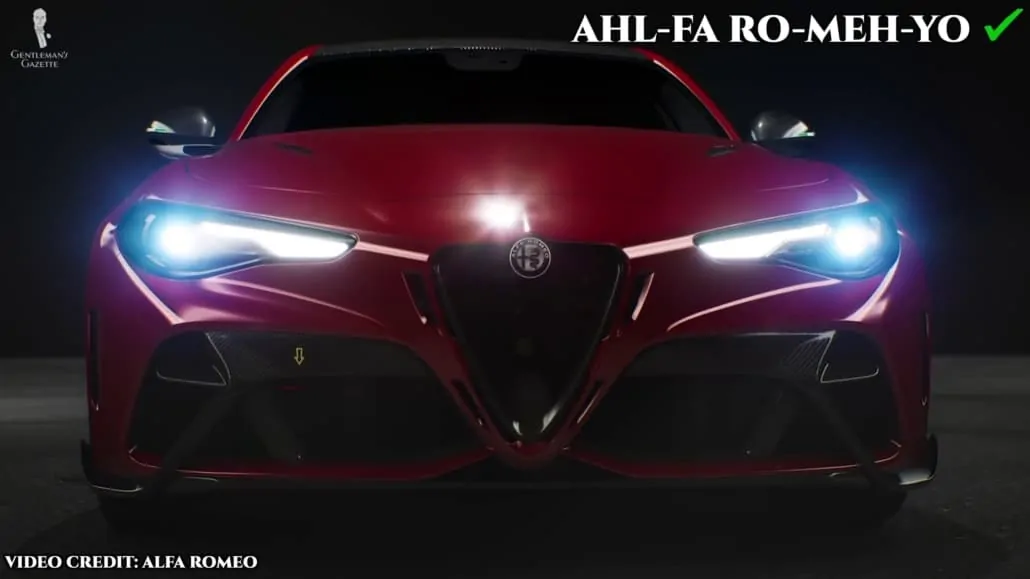 Alfa Romeo, an Italian luxury car brand, is pronounced as Ahl-fa Ro-meh-yo. [Image Credit: Alfa Romeo]
