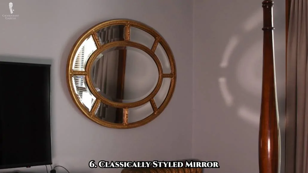 A classically styled mirror gives an illusion of a bigger space because of it's reflection.