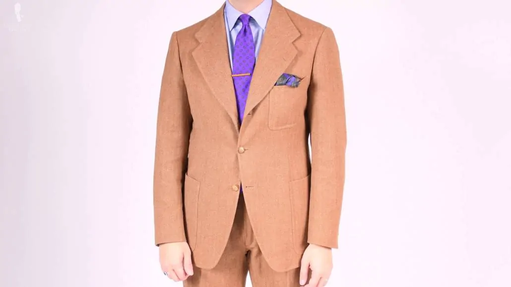 donegal tweed suit in light brown
