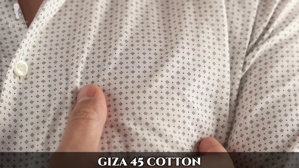 Eton uses Giza 45 cotton for their shirts.