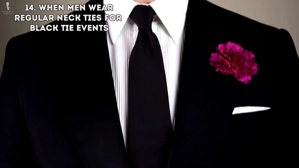 Regular ties are not for black tie events.