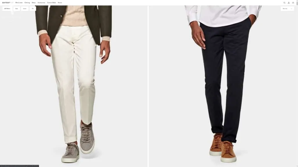 Suit Supply's pleated pants offerings