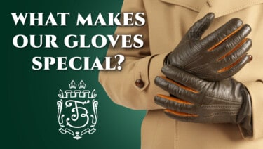 Cover showing a pair of Olive Green Lamb Nappa Touchscreen Gloves with Tan by Fort Belvedere as worn