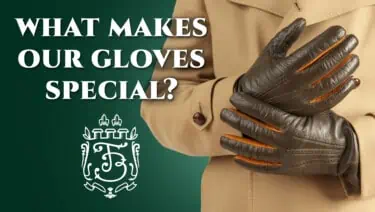 Cover showing a pair of Olive Green Lamb Nappa Touchscreen Gloves with Tan by Fort Belvedere as worn