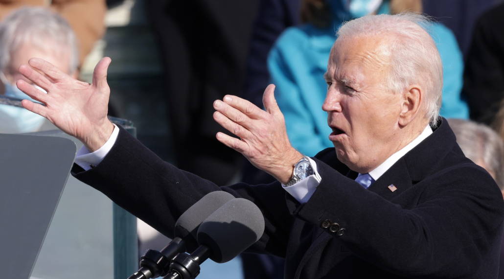 Biden at the inauguration wearing a Rolex Datejust and t-bar cufflinks - note he leaves the bottom button of his 4 wrist buttons on his overcoat undone. Also his collar gaps