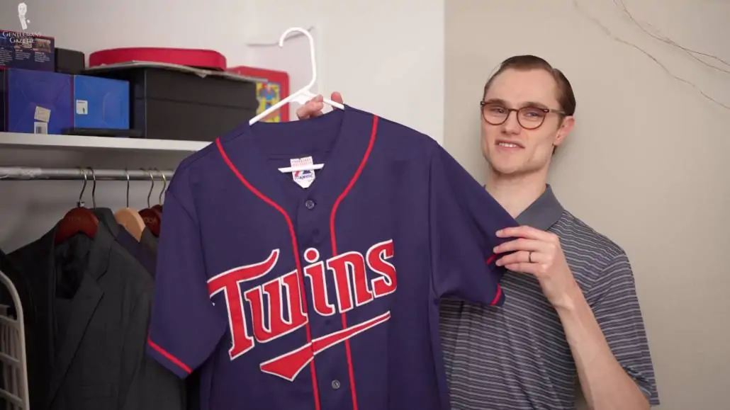 Preston showing his MN Twins jersey