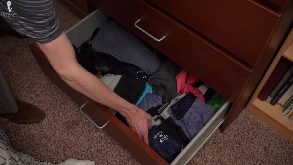 Preston's underthings, swimwear, etc. is in the bottom drawer.