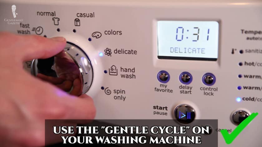 Use you washing machine's gentle cycle for garments that are more likely to pill