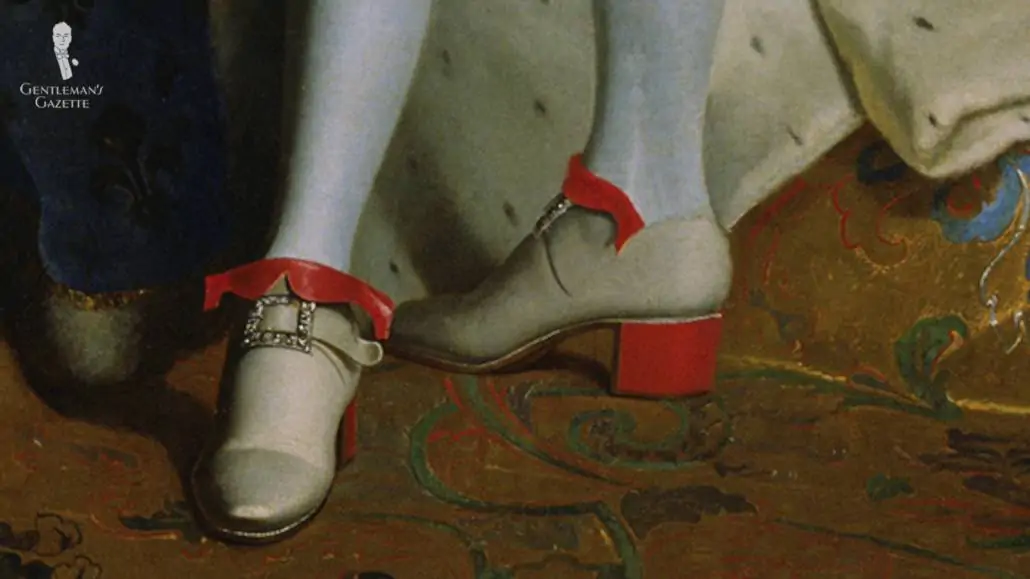 Heeled shoes during the Renaissance.