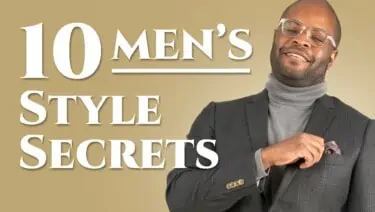 10 Men's Style Secrets cover with Kyle in turtleneck tucking in his pocket square