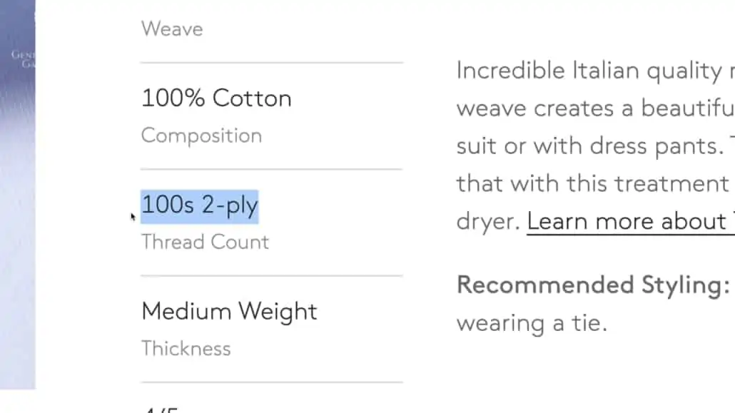 A shirt with a 2-ply fabric typically lasts longer.