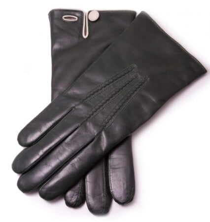 Dark Green Men's Gloves with Button in Lamb Nappa Leather by Fort Belvedere