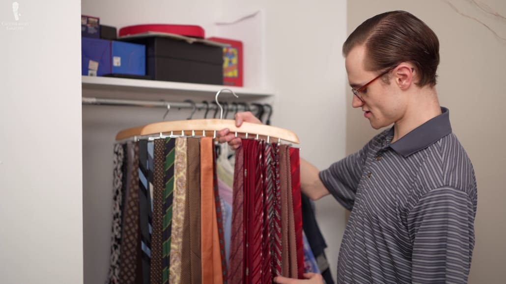 Preston's collection of ties