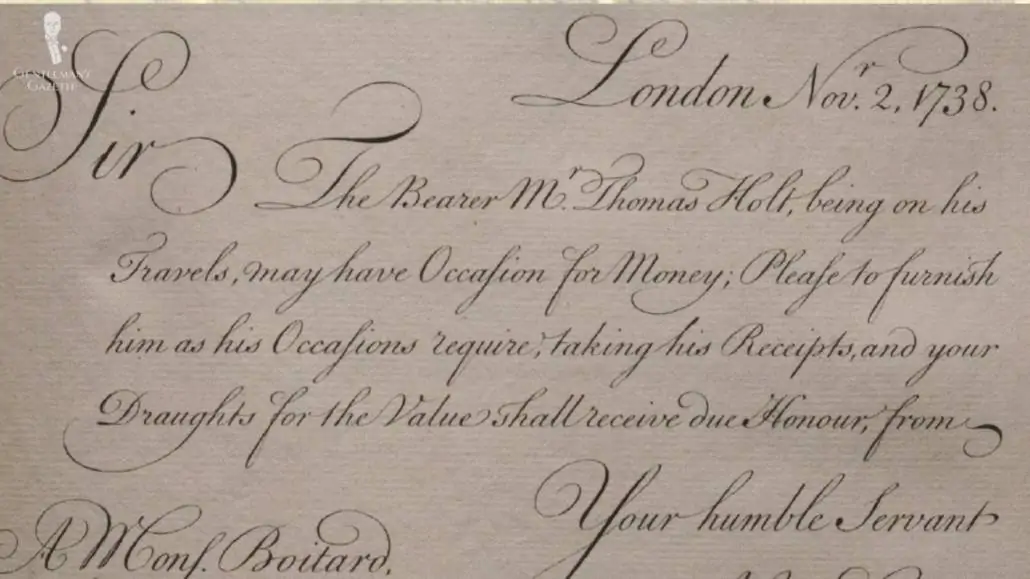 An old letter written using Carstair's method of writing 
