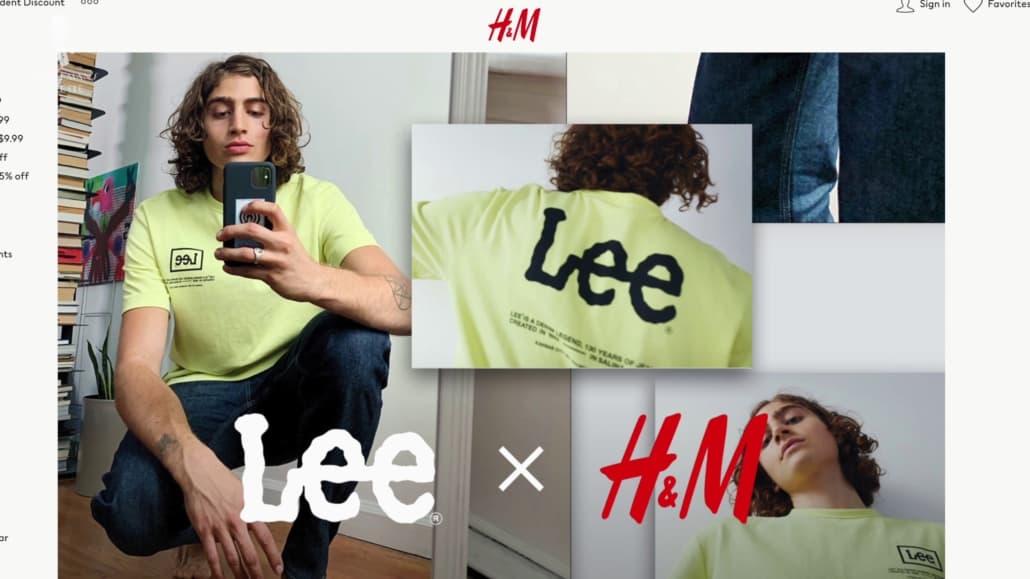Lee and H&M collaboration webpage