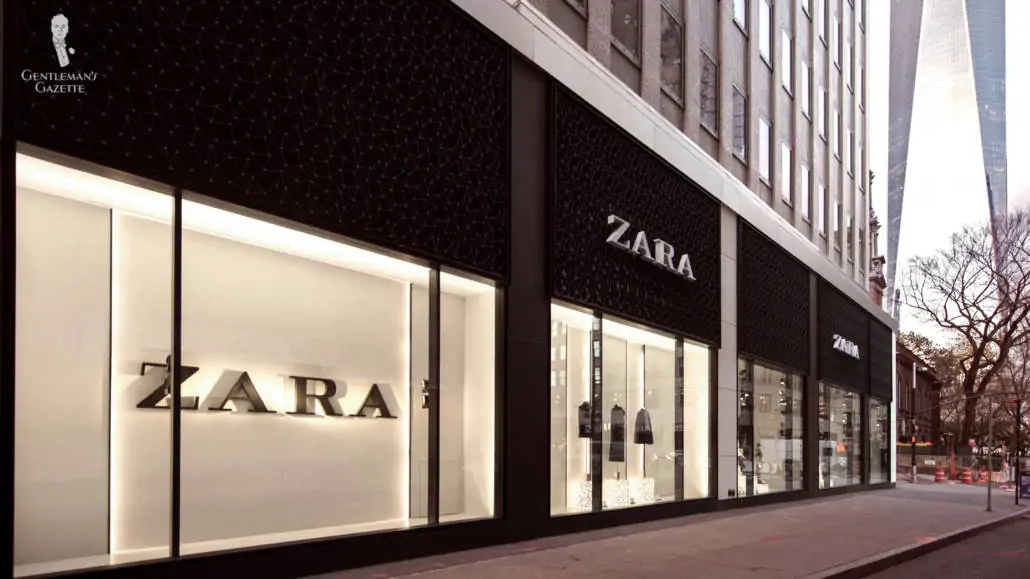 A snap shot of a Zara physical store